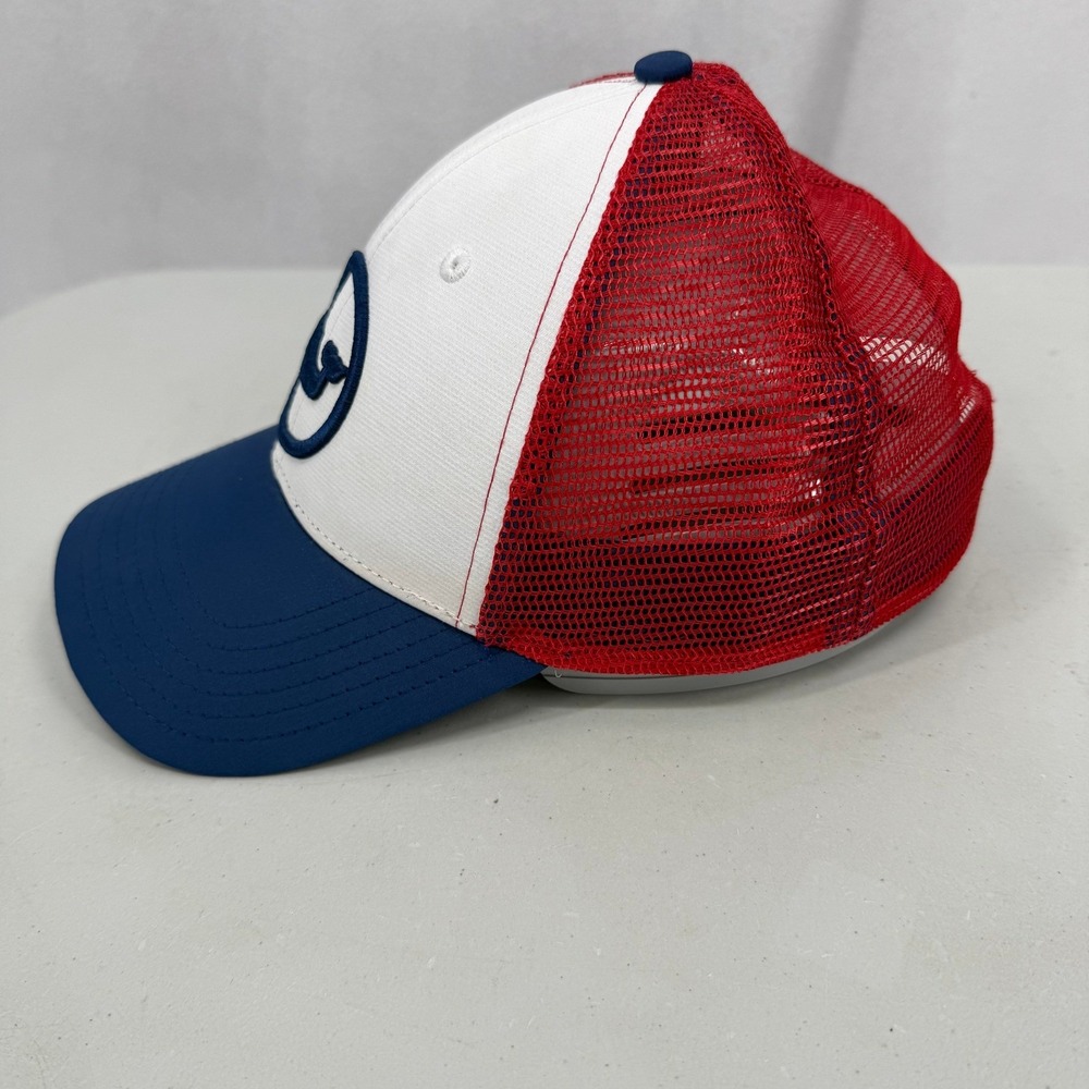 Vineyard Vines Whale Logo Trucker Hat Red‎ White Blue Mesh Snapback Cap Men - Picture 2 of 9